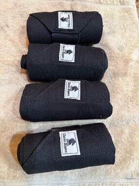 Classic Equine Black standing leg Polo Wraps - Set of 4